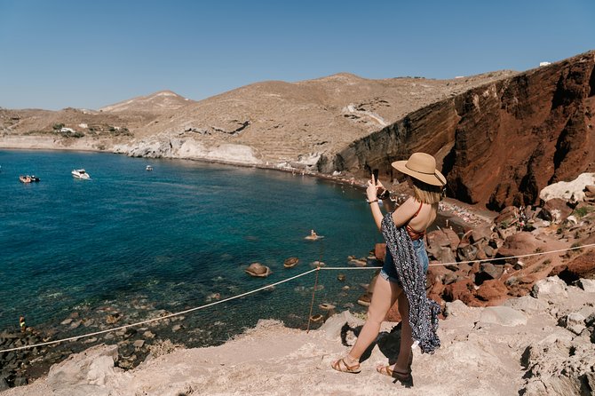 Archaeological Bus Tour To Akrotiri Excavations & Red Beach - Perissa or Perivolos Black Sand: Swimming payoff, plus a reality check