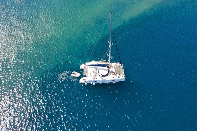Best of Santorini Private Half-Day Catamaran Cruise with transfer and meal - Fira Old Port, With Quick Town Views From the Water