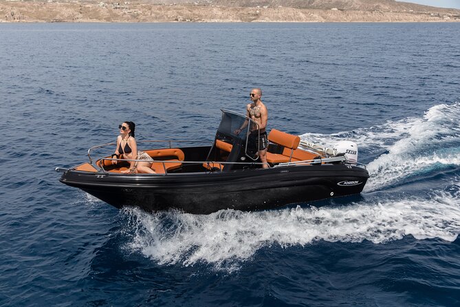 Boat Rental in Santorini License Free - The snack-and-water setup, plus how to keep the day easy