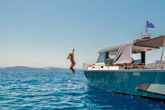 Diamond 36 Private Motor Yacht Caldera Cruise - Aspronissi and the Quiet Coves: Snorkel Time Without the Crowd