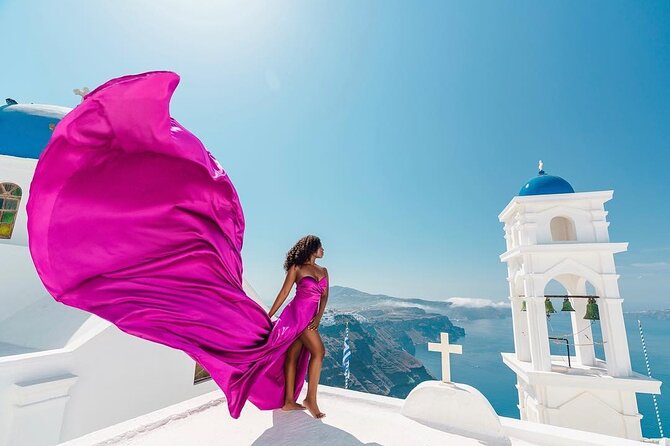 Exclusive Santorini Flying Dress Photoshoot with Pickup - How the Santorini Flying Dress experience fits into 90 minutes