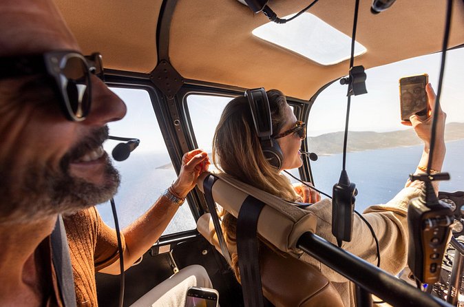 Experience Santorini Sunset by Helicopter - Fira flyover: Santorini capital’s cliff geometry