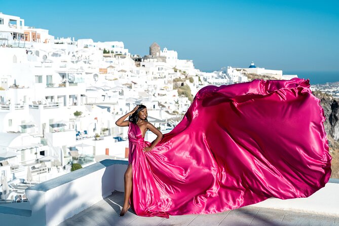 Flying Dress © Photoshoot in Santorini: Mr. President Package - Poses, wind, and confidence: why the team style gets praised