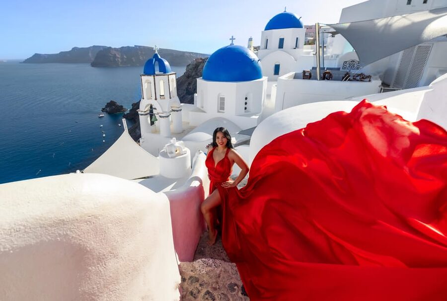 Flying Dress Photoshoot Santorini - What to Bring (So Your Hour Goes Smoothly)
