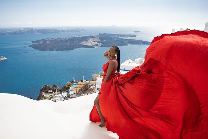 Flying Dress Photoshoot Tour in Santorini & Pick up - Weather matters: when the shoot needs the right conditions