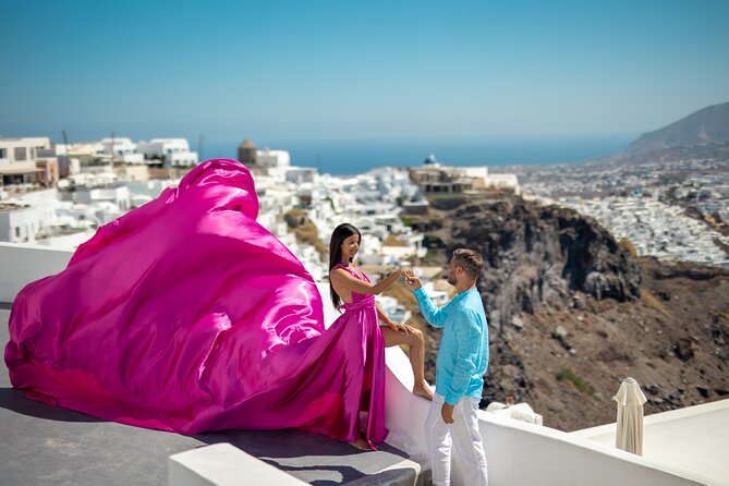 Flying Dress Photoshooting Santorini - Booking Timing, Mobile Ticket, and What to Watch For