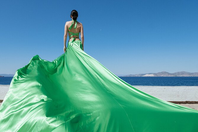 Flying Dress Private Photoshoot Santorini - Oia marble streets, the Blue Domes area, and caldera views
