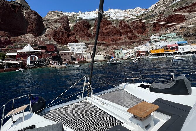 Half-Day Tailor-made Private Catamaran Cruise in Santorini - A half-day private catamaran from Fira that feels like a smarter use of time