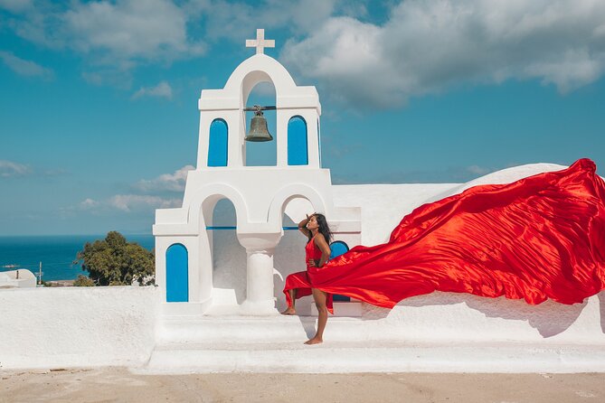 Oia Flying Dress Photoshoot Santorini - The Photoshoot: Flying Dress, Posing Direction, and Wind-Driven Magic