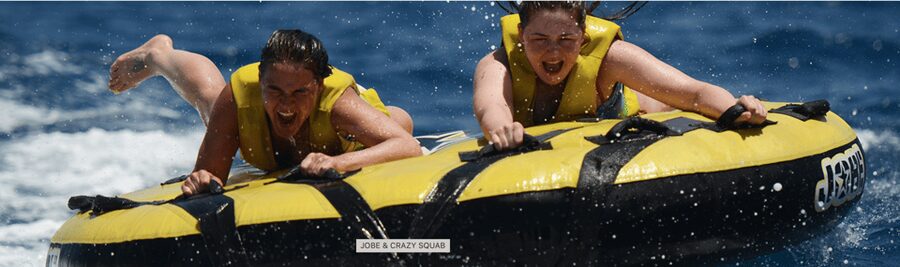 Perissa: Santorini Jet Skiing, Tubing, and Kayaking Package - Waves tubing for 10 minutes: the short adrenaline hit