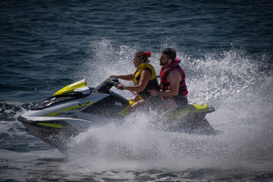 Perivolos: Private South Coast Discovery on a Jet Ski - Vlyhada Beach and the Red Beach run at full speed