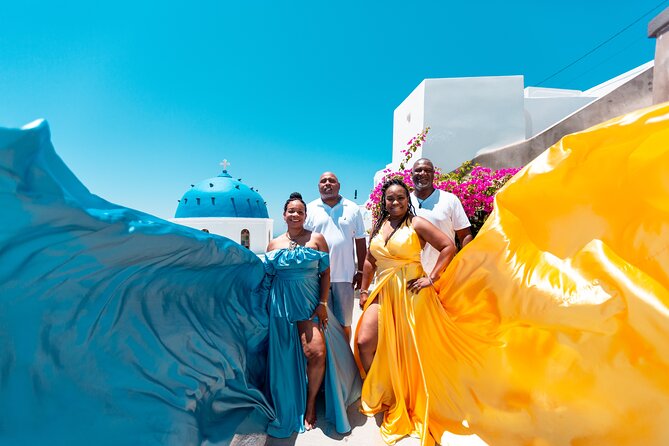 Photoshoot in Flying Dresses in Santorini - The Flying Dress Idea: Why It Works So Well in Santorini
