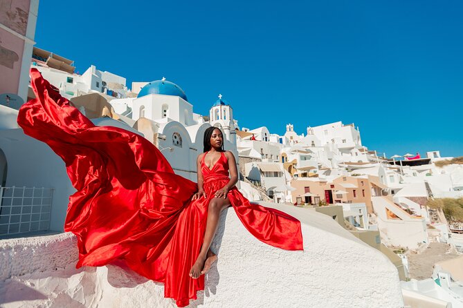 Photoshoot in Flying Dresses in Santorini - Dress Flying and the Assistant: The Hidden Engine of Great Photos