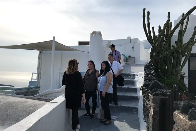 Private 5 Hours Highlights Tour by Native Guide with Wine Tasting - Estate Argyros wine tasting: four glasses with ocean views