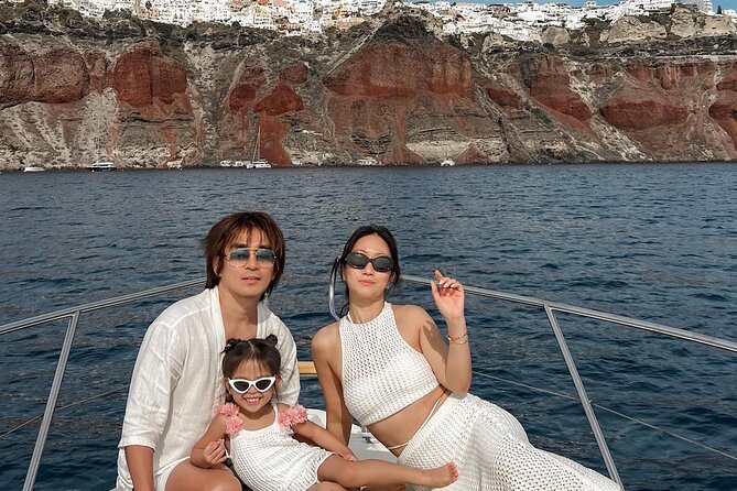 Private all included yacht Tour in Santorini - Red Beach stop: a short swim with Santorini’s signature color