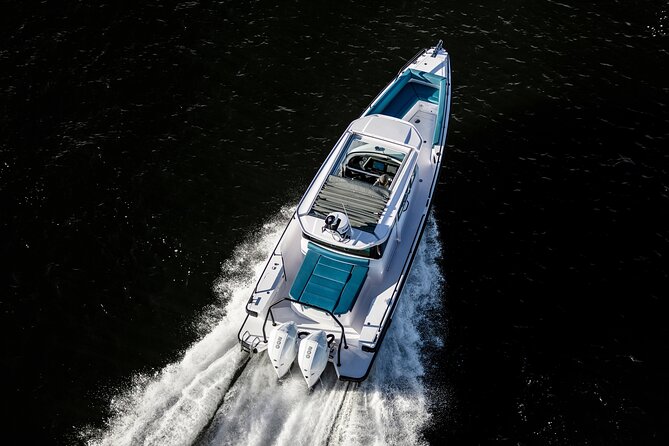 Private Axopar 37 MotorYacht Cruise in Santorini w/ Snack & Drink - Price and value for a private yacht, up to 11 people