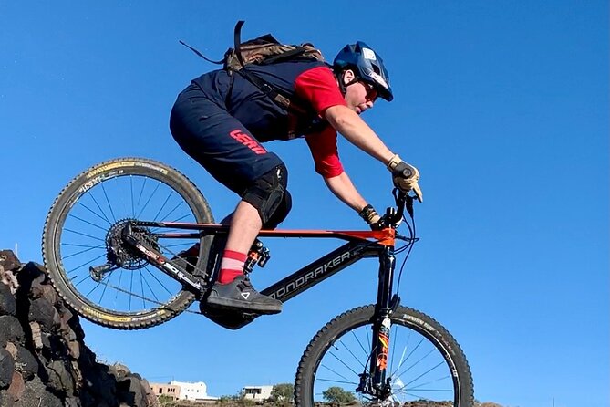 Private Electric Mountain Bike Experience and Tour in Santorini - Akrotiri’s Venetian Castle area: stairs riding and a quick optional stop