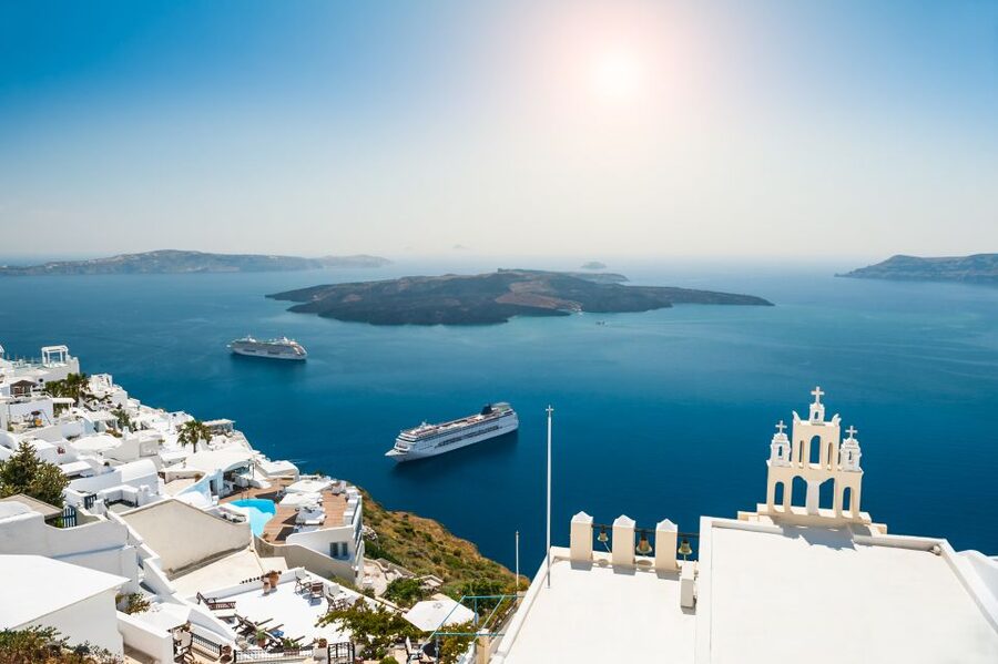Private Famous Sights Tour with Local Guide in Santorini - Firostefani and the Blue Domed Church views