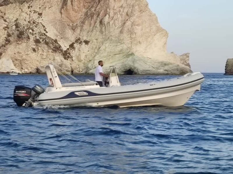 Private, fully customizable cruise in Santorini's caldera - Therasia’s fisherman boat houses and the elephant skin rocks
