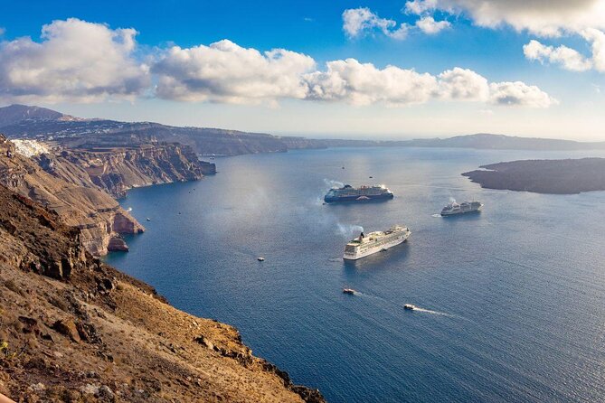Private Luxury Caldera Cruise with a rich BBQ meal and Open Bar! - The Santorini Volcano stop: hot springs views and time to enjoy the water