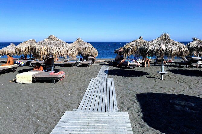 Private Santorini Shore Excursions Trip & Highlights - Perivolos and Perissa Black Sand Beach Time