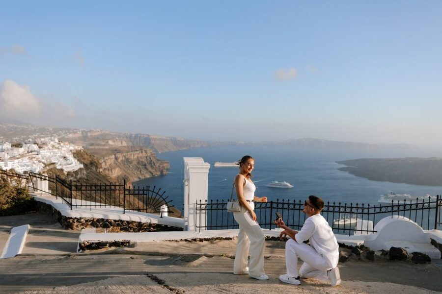 Proposal Photographer in Santorini - The photo style: contemporary and candid, minus the cringe