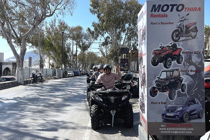 Rent an ATV Santorini - Before you ride: briefing, helmets, and the free test drive