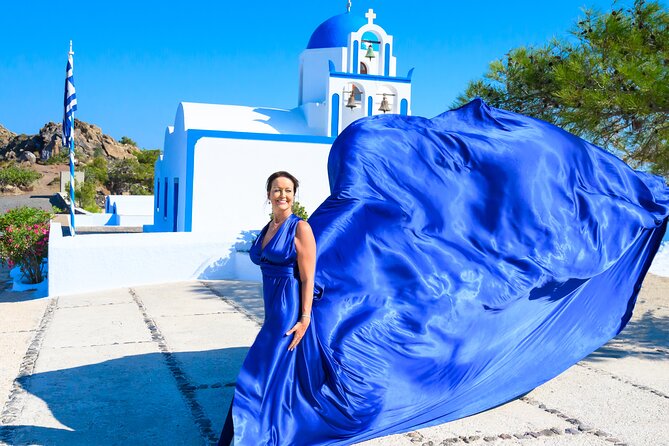 Santorini 2h Private Flying Dress Photoshoot with Transportation - Stop 3, Imerovigli for dramatic caldera angles