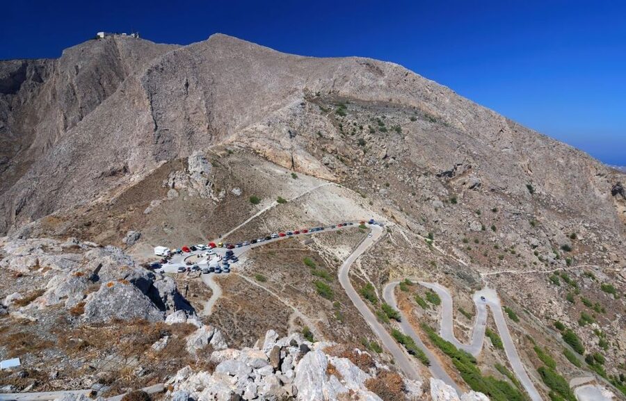 Santorini: Akrotiri Excavation, Megalochori, & Beaches Tour - Prophet Elias Monastery: Santorini’s “big view” reset