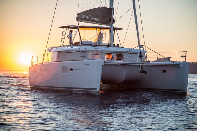 Santorini All-inclusive Catamaran Cruise with Thirassia Stop - Thirassia swim and snorkel off the fishermen’s island
