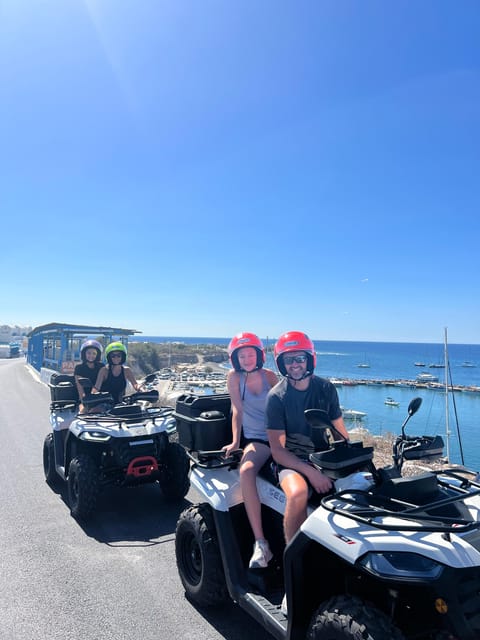 Santorini: ATV guided tour around the South of the island - Getting set up in Perissa, then learning fast on your 450cc or 550cc quad