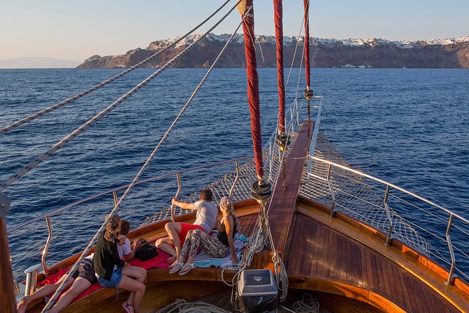 Santorini Caldera Sunset Sailing Cruise with Dinner and Wine - What the boat experience is really like
