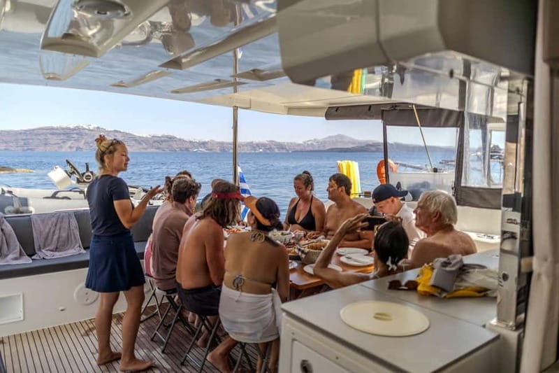 Santorini: Catamaran Cruise with Fresh Meal & Open Bar - Santorini Volcano Photo Time and the Swim-Style Finale
