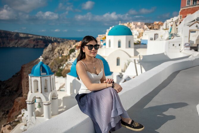 Santorini couple photoshoot with 50 edited photos! - Stop 2: Santorini and Caldera Views for Romantic Wide Shots
