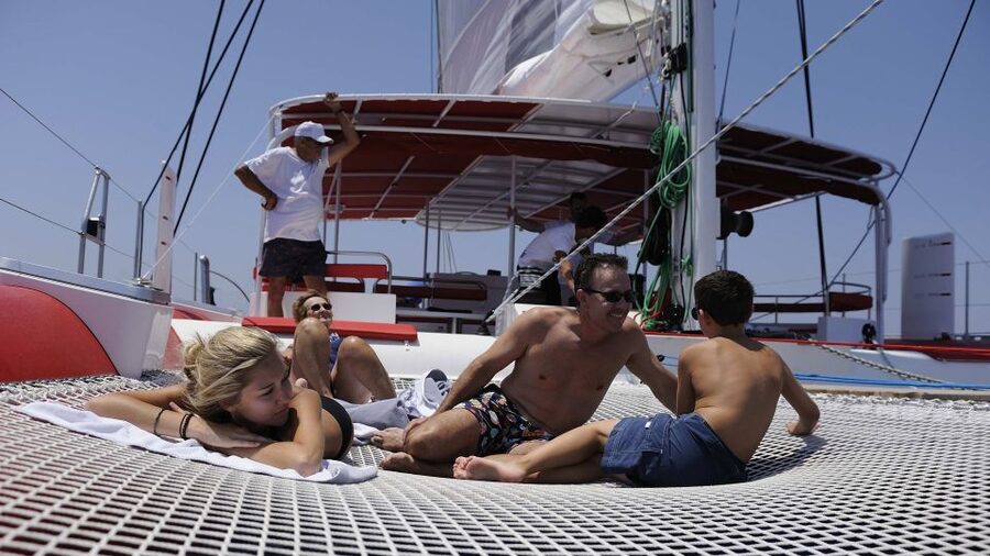 Santorini: Dream Catcher 5-hour Sailing Trip in the Caldera - Volcano, Volcanic Islands, and Aspronisi on the Way Back