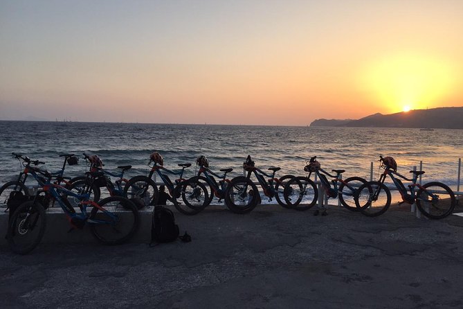 Santorini E-bike Adventures - The Original Bike Tours - The south coast route: starting at Perivlos black beach and rolling into quieter Santorini