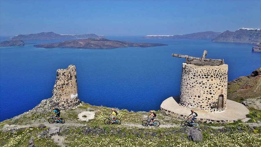 Santorini: Electric Mountain Bike Adventure - Megalochori wine roads and the balcony tasting at Feggera