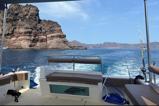 Santorini Fishing Private Cruise boat tour - BBQ, Snorkeling - Fishing near the Volcano: gear covered, expectations set
