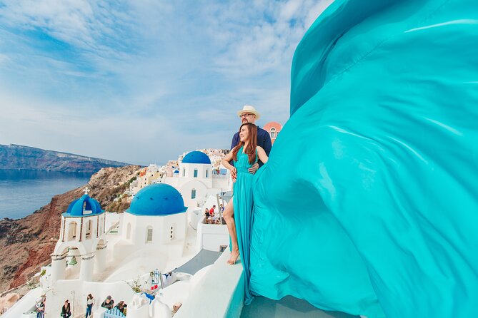 Santorini flying dress photo - What you get in the photo package, and when you see it