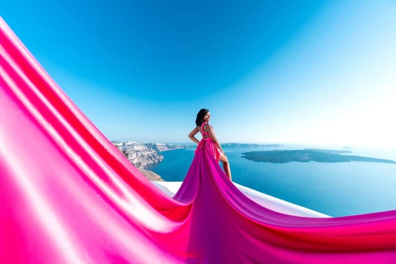 Santorini: Flying Dress Photo © Photoshoot "Express Package" - Choosing your flying dress, sizes, and style variety