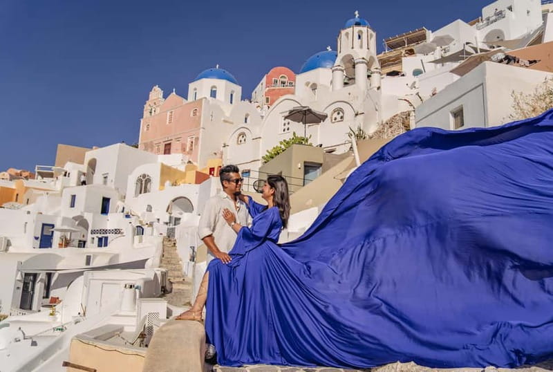Santorini: Flying Dress Photoshoot Private Entry to Blue Dom - Who this suits best, and who should think twice