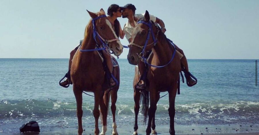 Santorini Fun day: Horseriding- Wine Tasting - Tapas - Horse Riding on Santorini’s South Side: Black Beach to Lava Country