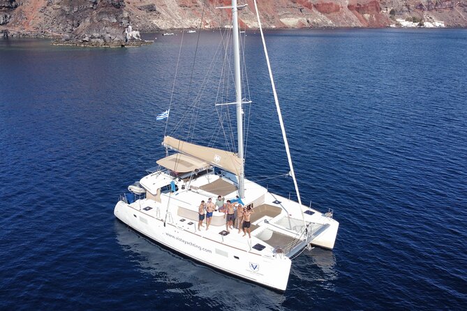 Santorini Gold Catamaran Cruise with BBQ, Drinks and Hotel Pickup - Price and what you actually get for it