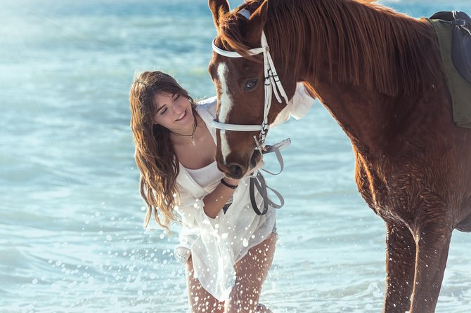 Santorini Horse Riding to Black Sandy Beach - Down to Eros Beach: black sand and waterline riding
