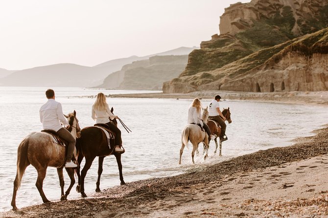 Santorini: Horse Riding to the Black Sandy Beach (Eros beach) - Photo Stops on the Cliff and Panoramic Viewpoints
