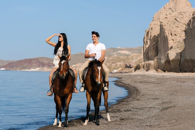 Santorini: Horse Riding to the Black Sandy Beach (Eros beach) - Horses and Safety: Calm Most of the Time, Still Take It Seriously