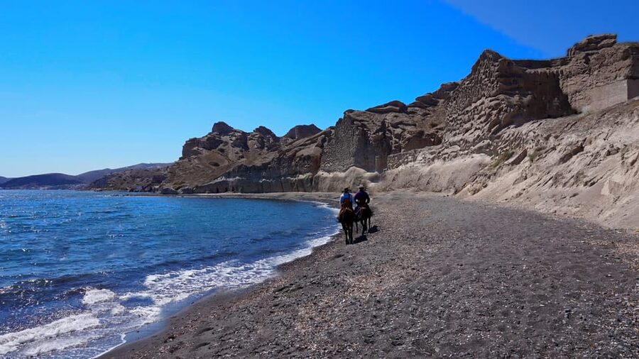 Santorini: Horseback Riding Tour on the Beach - Entering the Akrotiri area, where the ride starts
