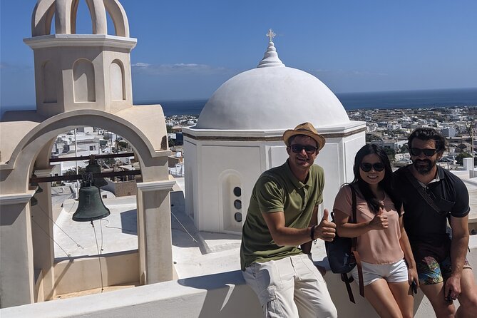 Santorini Instagram and TikTok Photo Spots Private Tour - Firostefani: the big blue dom and three bells shot plan