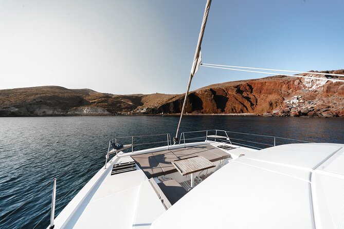 Santorini Luxury Catamaran Private Cruise - The Route: South Coast, Red and White Beach, Caldera Icons