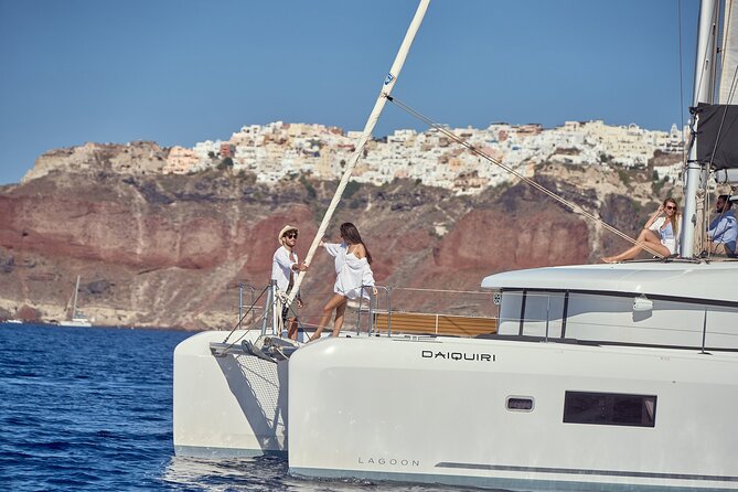 Santorini Oia: Caldera Luxury Day Cruise with BBQ & Drinks - Stop 2: Nea Kameni for swimming plus lunch time